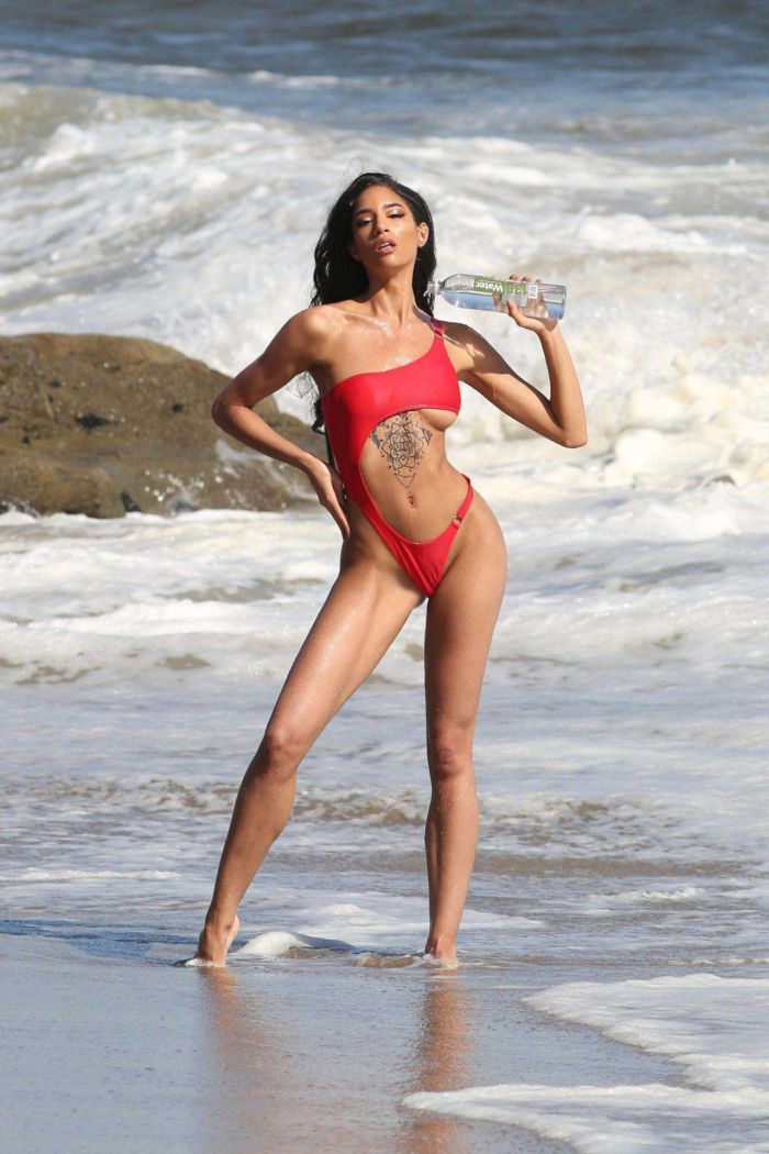 Briana Marie In A Red Swimsuit For 138 Water Photoshoot In Malibu