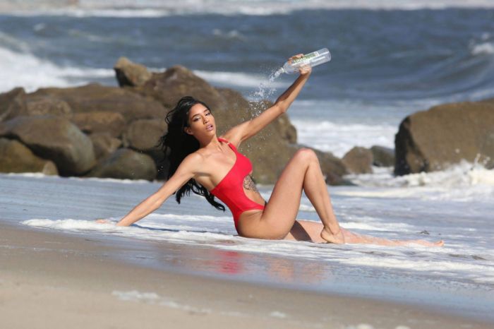 Briana Marie In A Red Swimsuit For 138 Water Photoshoot In Malibu
