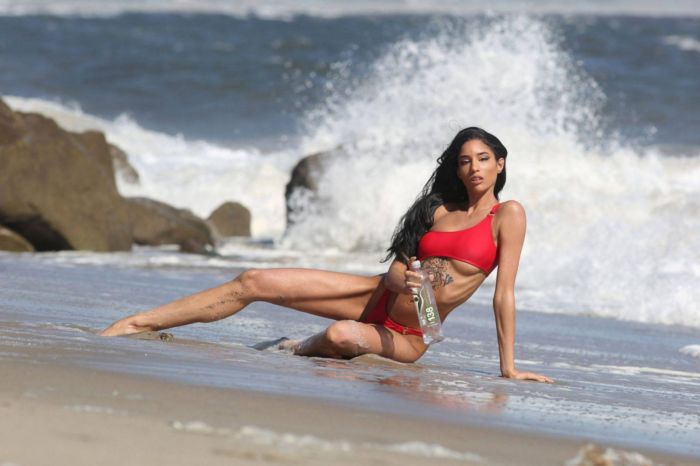 Briana Marie In A Red Swimsuit For 138 Water Photoshoot In Malibu