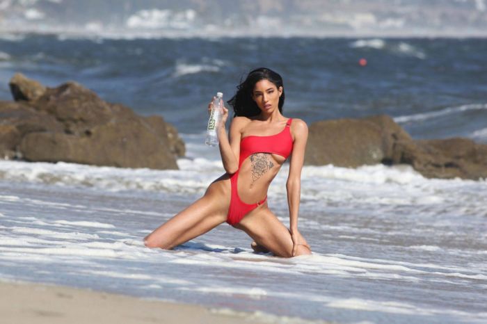 Briana Marie In A Red Swimsuit For 138 Water Photoshoot In Malibu