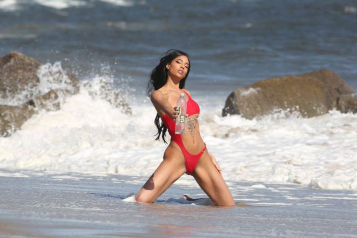 Briana Marie In A Red Swimsuit For 138 Water Photoshoot In Malibu