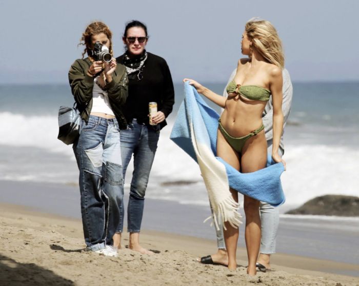 Charlotte McKinney Posing For A Bikini Shoot On The Beach