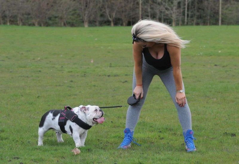 Fitness Freak Danielle Mason Working Out At A Park In London
