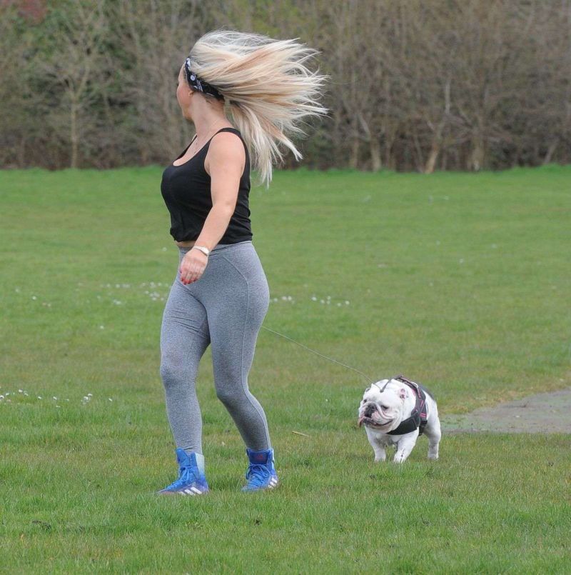 Fitness Freak Danielle Mason Working Out At A Park In London