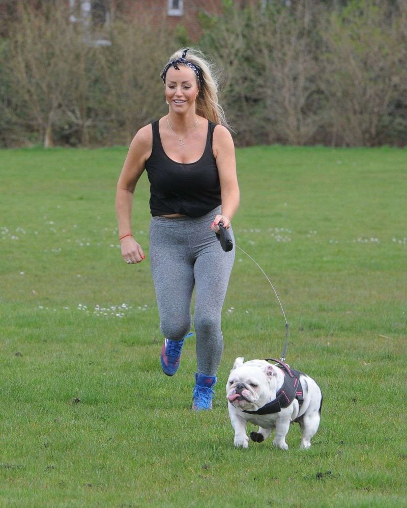 Fitness Freak Danielle Mason Working Out At A Park In London