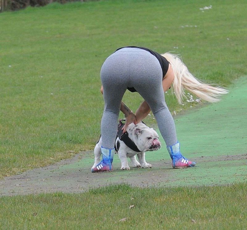Fitness Freak Danielle Mason Working Out At A Park In London