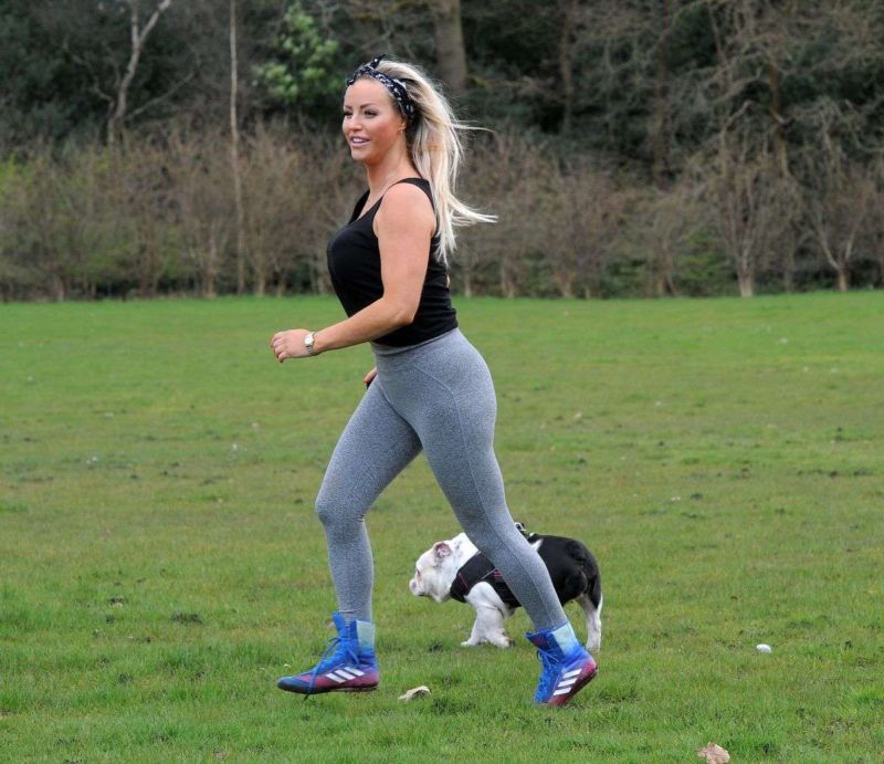 Fitness Freak Danielle Mason Working Out At A Park In London