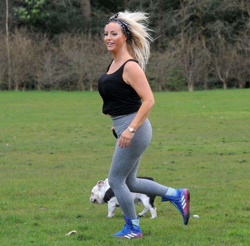 Fitness Freak Danielle Mason Working Out At A Park In London