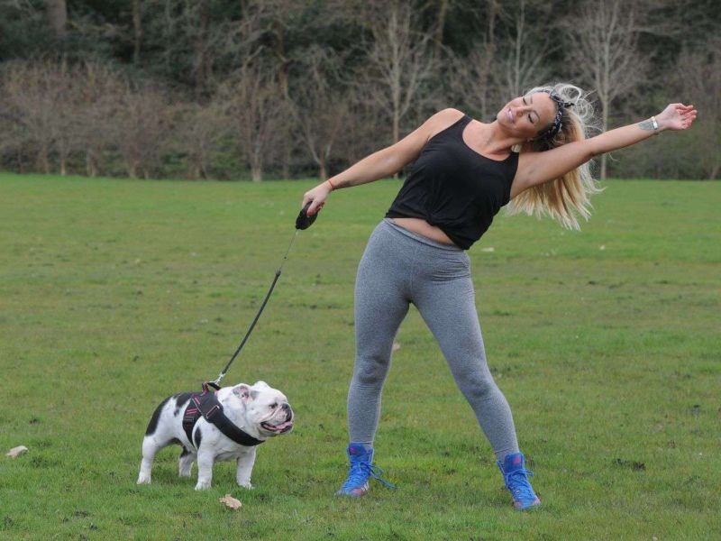 Fitness Freak Danielle Mason Working Out At A Park In London