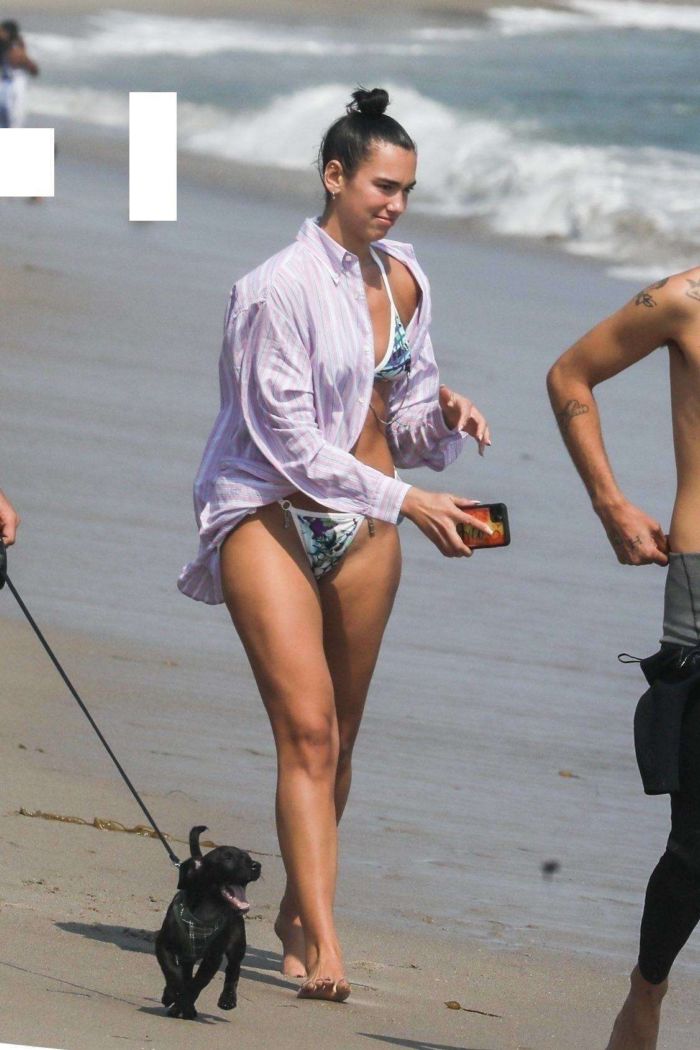 Dua Lipa Candids In Bikini At The Beach In Malibu