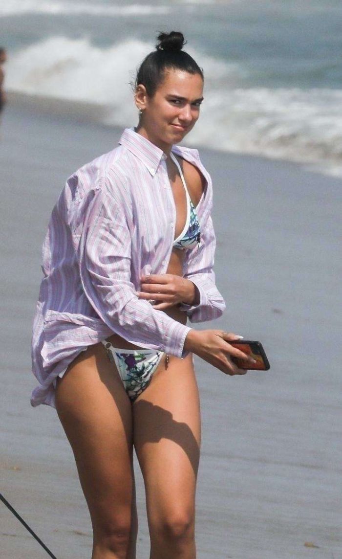 Dua Lipa Candids In Bikini At The Beach In Malibu
