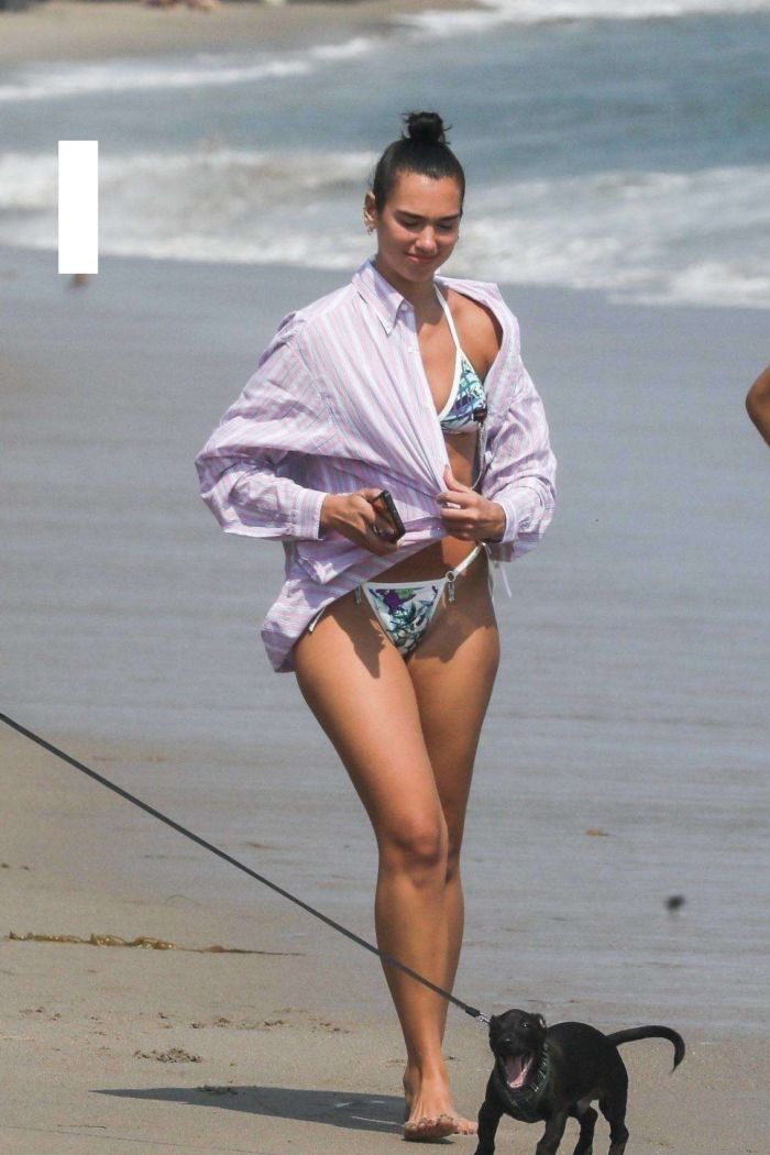 Dua Lipa Candids In Bikini At The Beach In Malibu