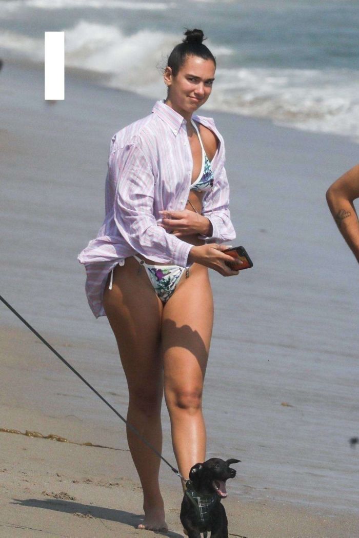 Dua Lipa Candids In Bikini At The Beach In Malibu