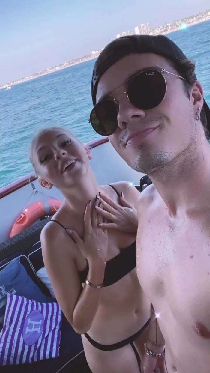 Jordyn Jones In A Black Bikini On A Yacht