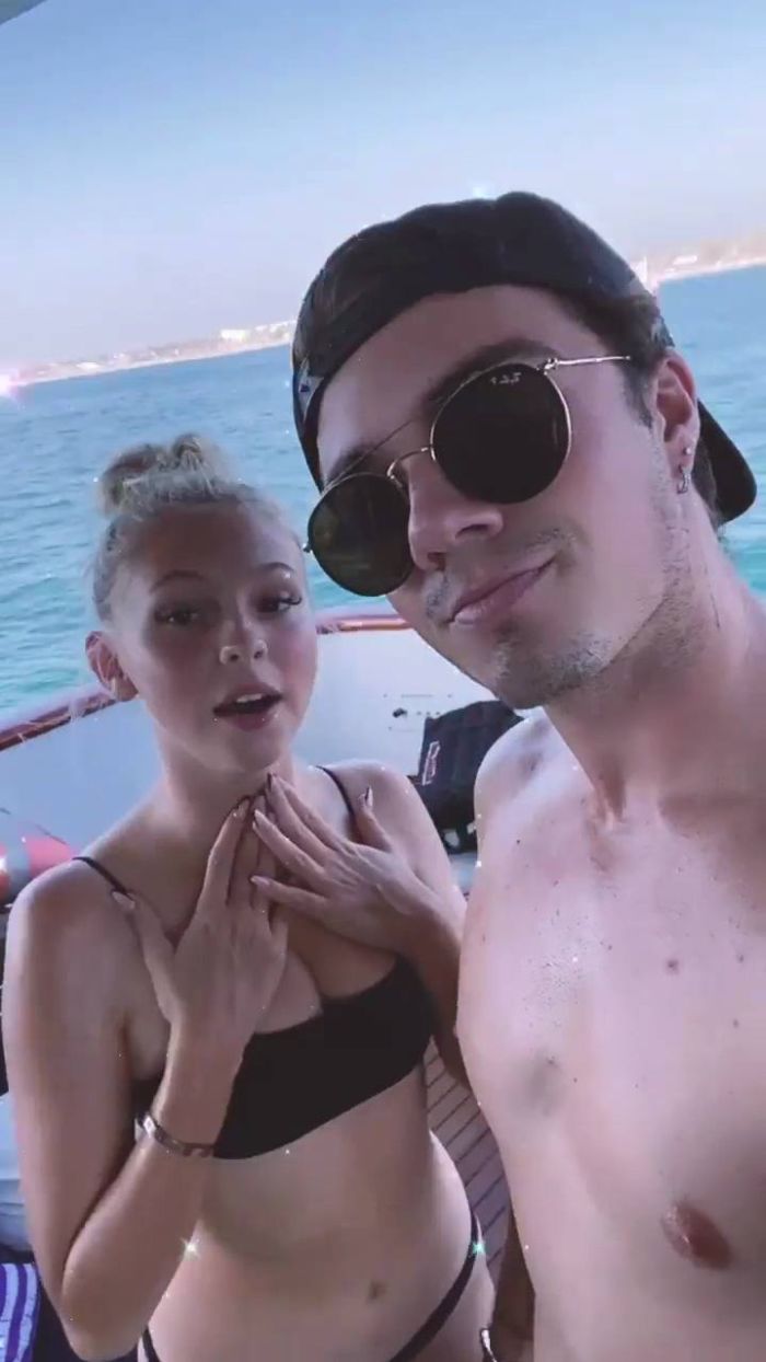 Jordyn Jones In A Black Bikini On A Yacht
