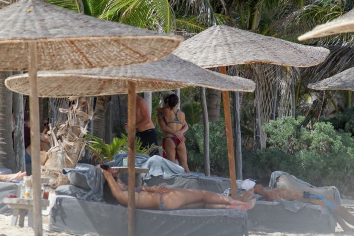 Nina Dobrev And Shaun White Vacationing At The Beach In Tulum
