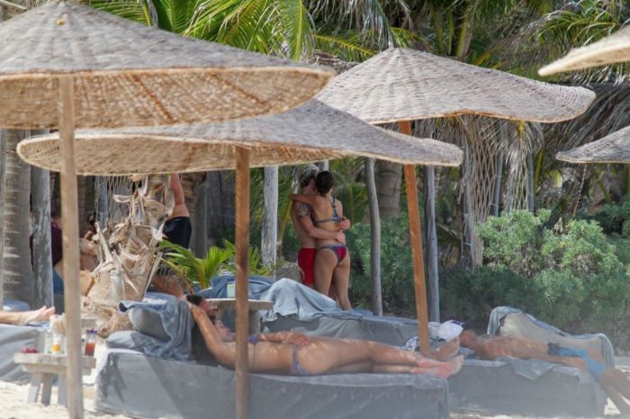 Nina Dobrev And Shaun White Vacationing At The Beach In Tulum
