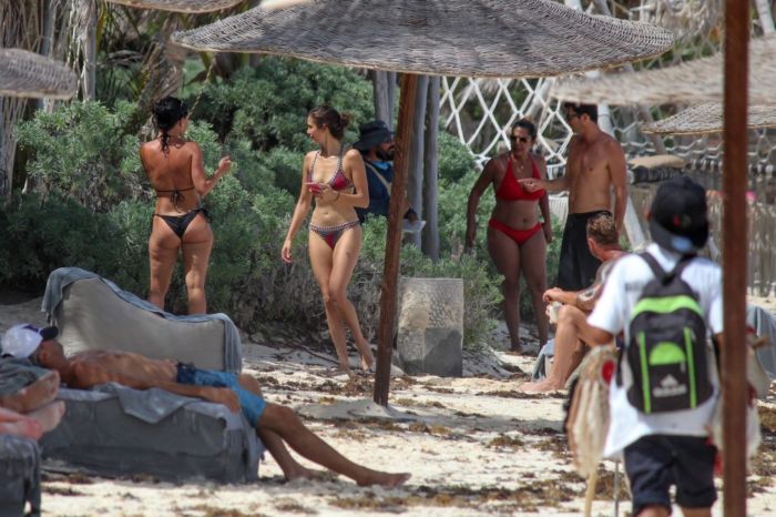 Nina Dobrev And Shaun White Vacationing At The Beach In Tulum