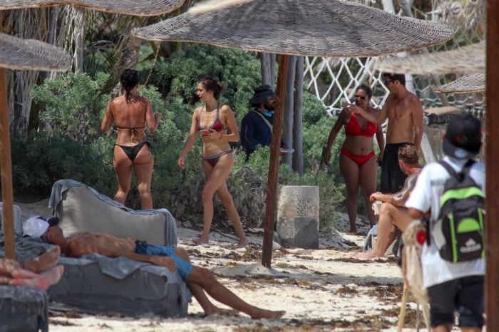 Nina Dobrev And Shaun White Vacationing At The Beach In Tulum