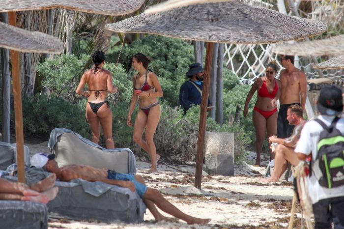 Nina Dobrev And Shaun White Vacationing At The Beach In Tulum