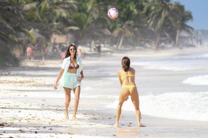 Nina Dobrev And Shaun White Vacationing At The Beach In Tulum