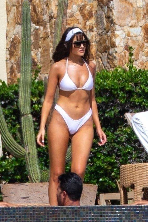 Olivia Culpo In A White Bikini At The Pool In Cabo San Lucas