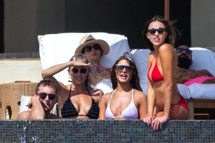 Olivia Culpo In A White Bikini At The Pool In Cabo San Lucas
