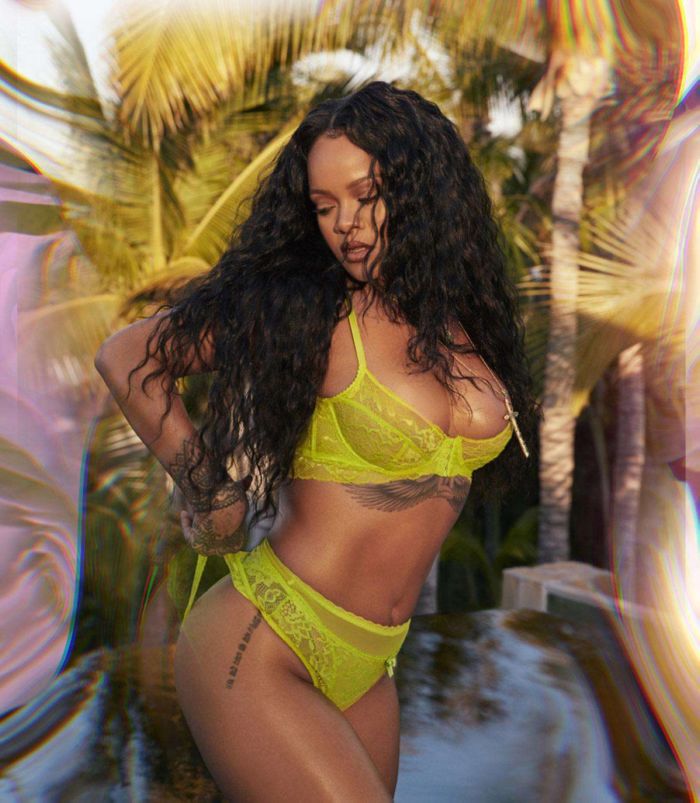 Rihanna Poses For Savage X Fenty Lingerie Shoot