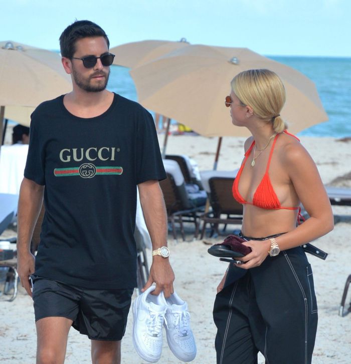 Sofia Richie On A Vacation In Orange Bikini Top At The Beach