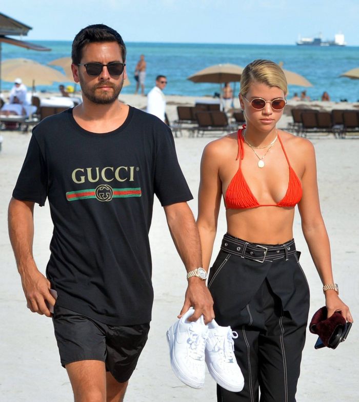 Sofia Richie On A Vacation In Orange Bikini Top At The Beach