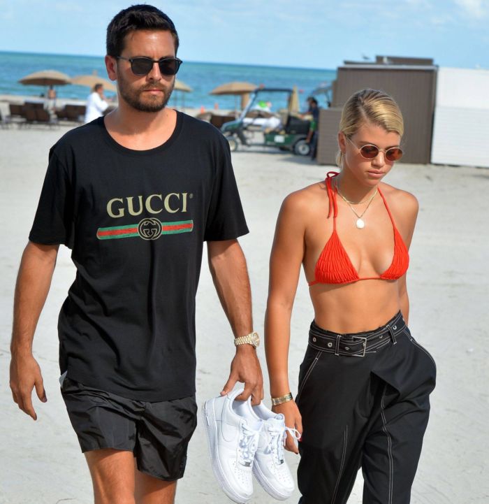 Sofia Richie On A Vacation In Orange Bikini Top At The Beach