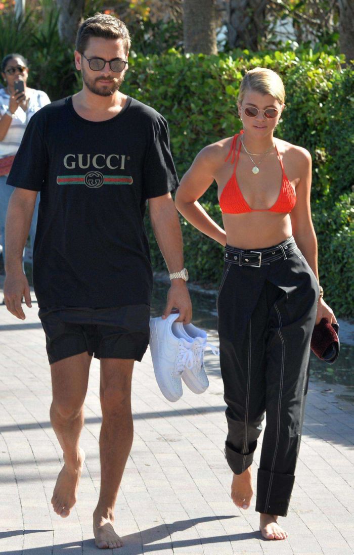 Sofia Richie On A Vacation In Orange Bikini Top At The Beach