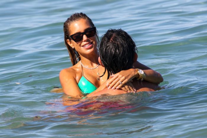 Sylvie Meis In A Green Bikini On The Beach In Saint Tropez