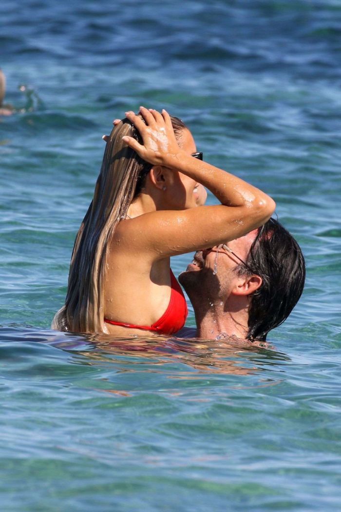Sylvie Meis Booty Vacationing In Red Bikini On The Beach In Saint Tropez