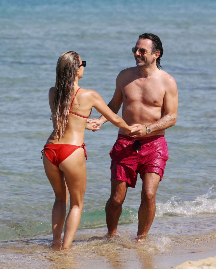 Sylvie Meis Booty Vacationing In Red Bikini On The Beach In Saint Tropez