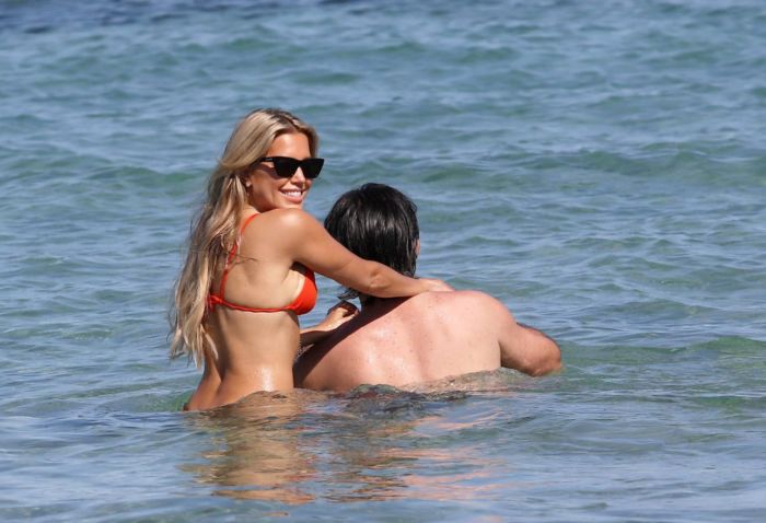 Sylvie Meis Booty Vacationing In Red Bikini On The Beach In Saint Tropez