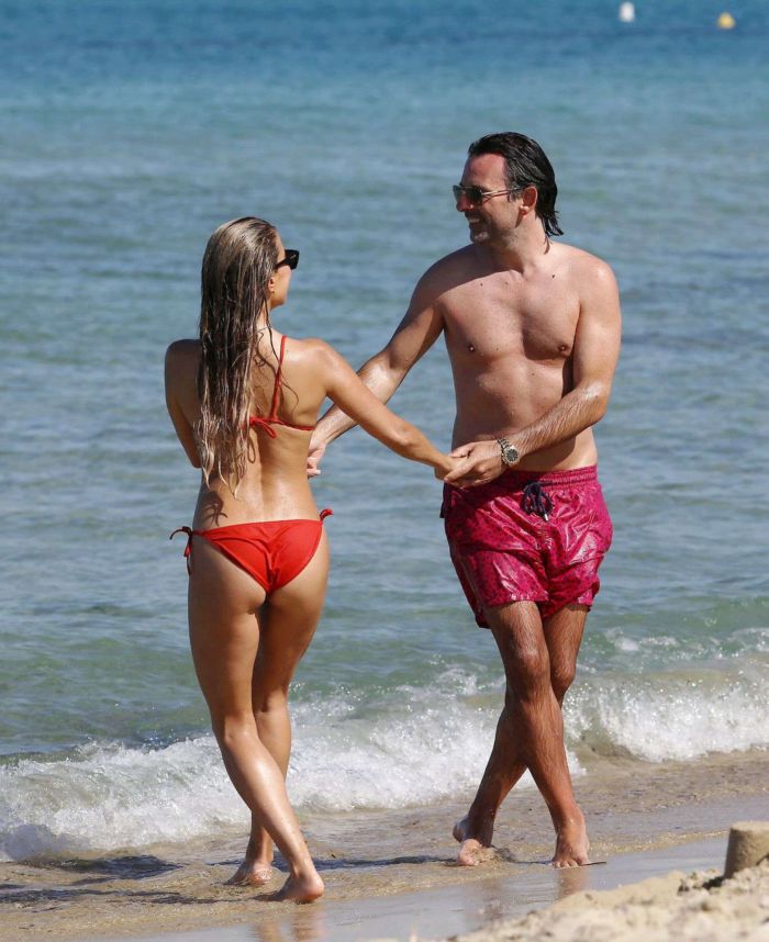 Sylvie Meis Booty Vacationing In Red Bikini On The Beach In Saint Tropez