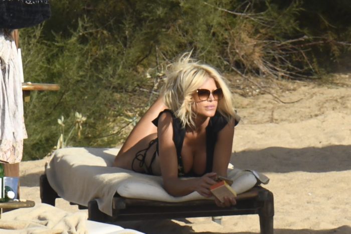 Victoria Silvstedt Vacationing In A Black Bikini Out In Porto Cervo