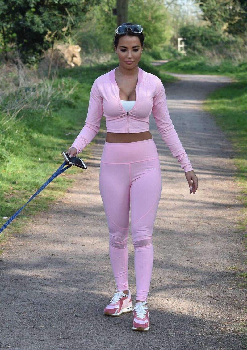 Yazmin Oukhellou Walking Her Dog Out In Essex